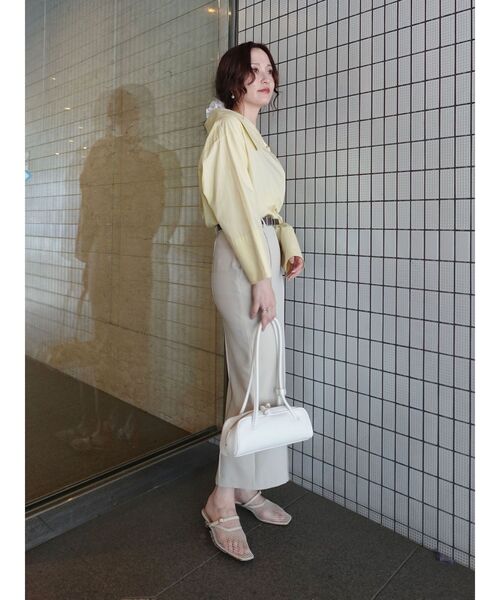 LAGUNAMOON（ラグナムーン）の「ピンタックIラインスカート（スカート・レディース・アイボリー/グレー・MEDIUM/SMALL）」の6枚目の写真