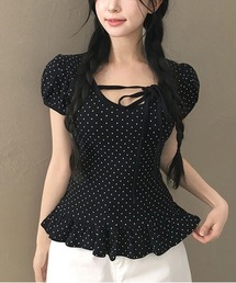 ✨美品✨DRIES VAN NOTEN/フリルフレンチスリーブカットソー黒M フリルスリーブ フリルスリーブ」に該当するレディースのTシャツ
