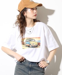 GERRY ビッグシルエット キャンプ CAR プリント 半袖 Tシャツ