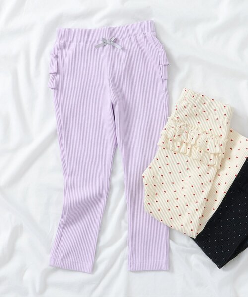 apres les cours(アプレレクール)の「バックフリルレギンスパンツ/7days Style pants(その他パンツ・キッズ・ラベンダー/アイボリー/ブラック・110/100/90/80/130/120)」の3枚目の写真