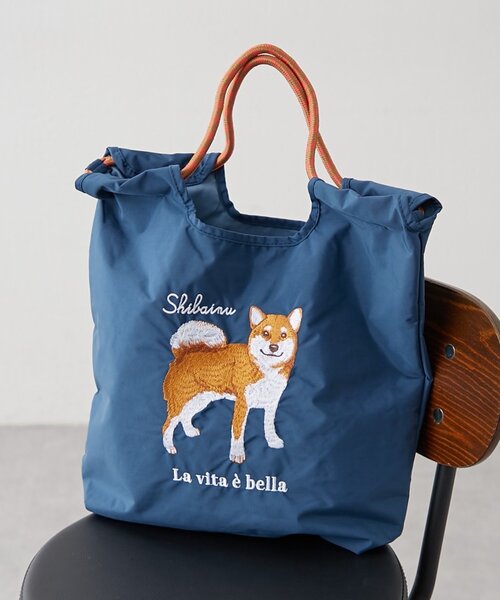 Remind me and forever（リマインドミーアンドフォーエバー）の「アニマル刺繍コードトートバッグ（ショルダーバッグ・レディース・グリーン/ベージュ/ブルー系その他/グレー/ブルー/アイボリー/ネイビー/グレー系その他2・FREE）」の7枚目の写真