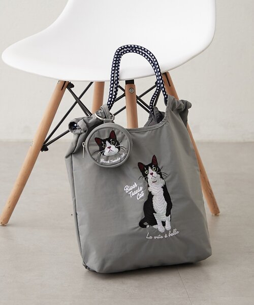 Remind me and forever（リマインドミーアンドフォーエバー）の「アニマル刺繍コードトートバッグ（ショルダーバッグ・レディース・グリーン/ベージュ/ブルー系その他/グレー/ブルー/アイボリー/ネイビー/グレー系その他2・FREE）」の5枚目の写真