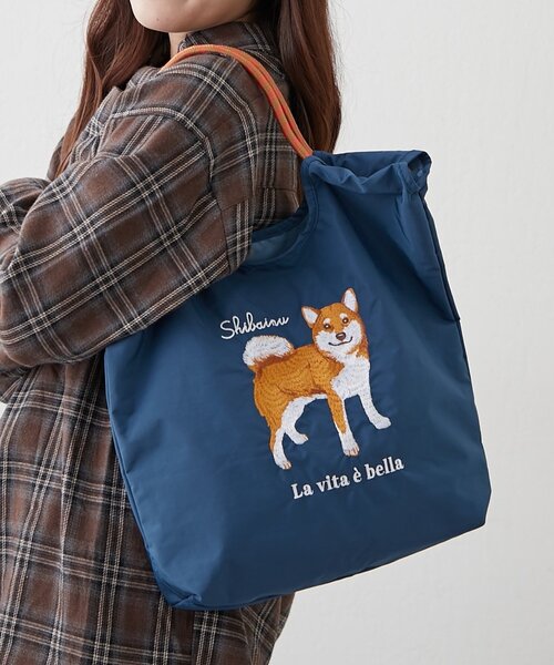 Remind me and forever（リマインドミーアンドフォーエバー）の「アニマル刺繍コードトートバッグ（ショルダーバッグ・レディース・グリーン/ベージュ/ブルー系その他/グレー/ブルー/アイボリー/ネイビー/グレー系その他2・FREE）」の10枚目の写真