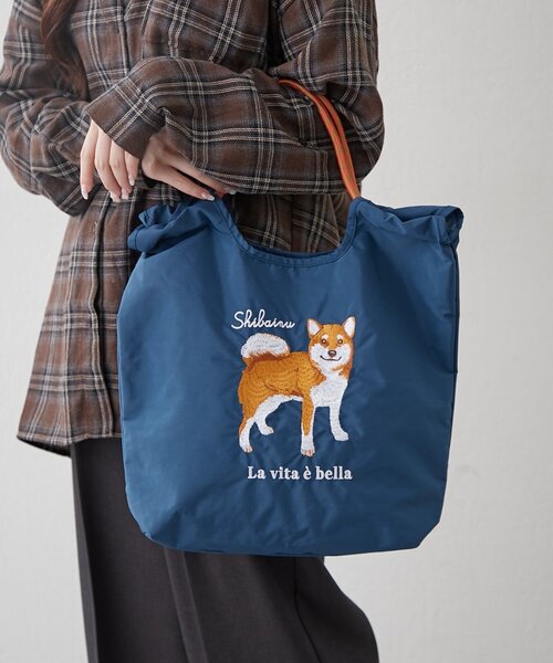 Remind me and forever（リマインドミーアンドフォーエバー）の「アニマル刺繍コードトートバッグ（ショルダーバッグ・レディース・グリーン/ベージュ/ブルー系その他/グレー/ブルー/アイボリー/ネイビー/グレー系その他2・FREE）」の14枚目の写真