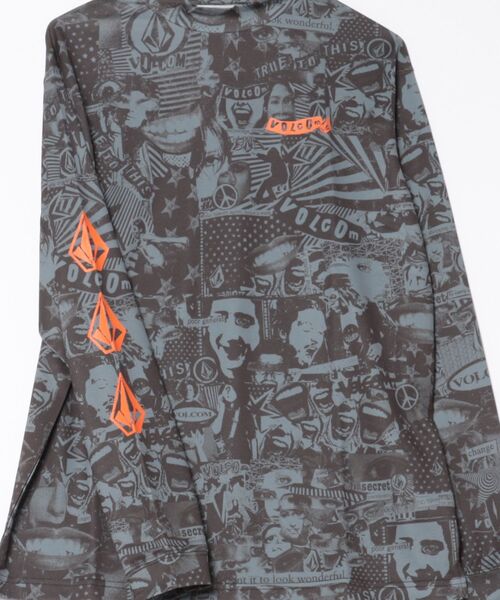 【VOLCOM/ボルコム】LONG SLEEVE MOCK NECK TEE /モックネック総柄長袖ロンT