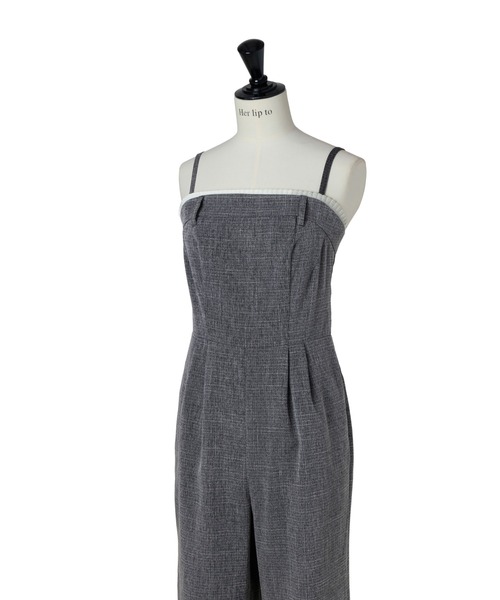 サロペット・オーバーオール・オールインワン Frilled Tweed Jumpsuit Her lip to オールインワン Frilled Tweed Jumpsuit レディース