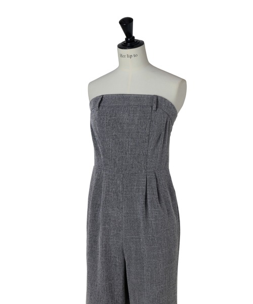 サロペット・オーバーオール・オールインワン Frilled Tweed Jumpsuit Frilled Tweed Jumpsuit（つなぎ/オールインワン）｜Her lip to