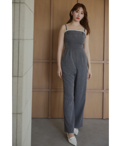 サロペット・オーバーオール・オールインワン herlipto Frilled Tweed Jumpsuit Frilled Tweed Jumpsuit（つなぎ/オールインワン）｜Her lip to