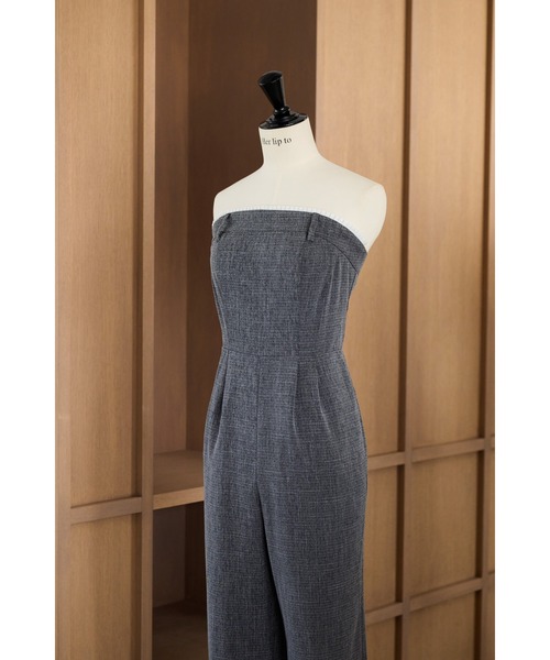 サロペット・オーバーオール・オールインワン Frilled Tweed Jumpsuit herlipto M Frilled Tweed Jumpsuit（つなぎ/オールインワン）｜Her lip to
