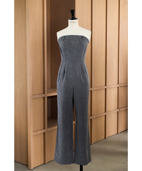 サロペット・オーバーオール・オールインワン Frilled Tweed Jumpsuit Frilled Tweed Jumpsuit（つなぎ/オールインワン）｜Her lip to