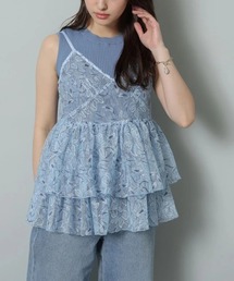 シアーレース レイヤリングキャミソール