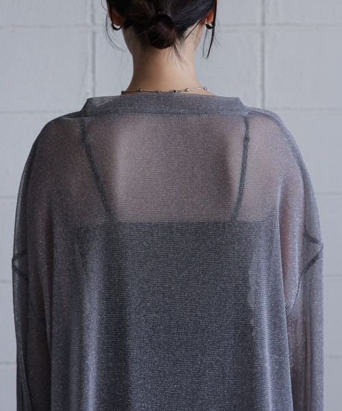 Bou Jeloud（ブージュルード）の「オーバーサイズラメシアートップス（Tシャツ/カットソー・レディース・ベージュ/ブラウン/ブラック/グレー・FREE）」の16枚目の写真