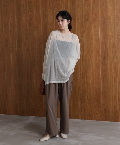 Bou Jeloud（ブージュルード）の「オーバーサイズラメシアートップス（Tシャツ/カットソー・レディース・ベージュ/ブラウン/ブラック/グレー・FREE）」の19枚目の写真