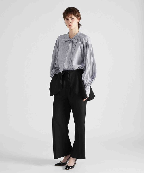 crinkle crinkle crinkle（クリンクルクリンクルクリンクル）の「【crinkle crinkle crinkle】tuck ribbon stripe blouse/タックリボンストライプブラウス（シャツ/ブラウス・レディース・ブルー・FREE）」の10枚目の写真