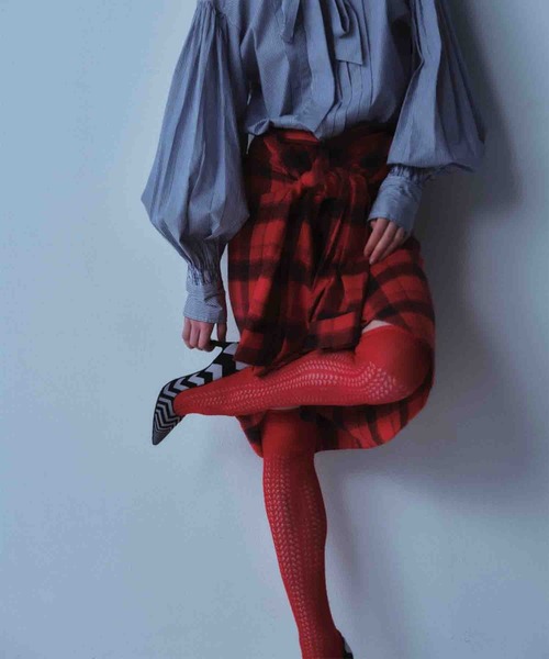 crinkle crinkle crinkle（クリンクルクリンクルクリンクル）の「【crinkle crinkle crinkle】tuck ribbon stripe blouse/タックリボンストライプブラウス（シャツ/ブラウス・レディース・ブルー・FREE）」の9枚目の写真