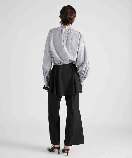 crinkle crinkle crinkle（クリンクルクリンクルクリンクル）の「【crinkle crinkle crinkle】tuck ribbon stripe blouse/タックリボンストライプブラウス（シャツ/ブラウス・レディース・ブルー・FREE）」の5枚目の写真