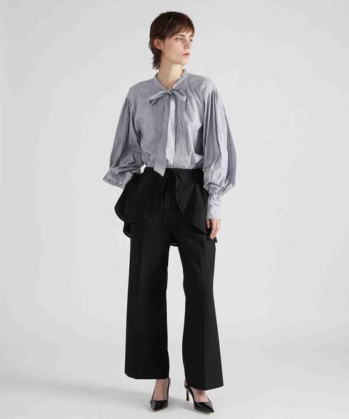 crinkle crinkle crinkle（クリンクルクリンクルクリンクル）の「【crinkle crinkle crinkle】tuck ribbon stripe blouse/タックリボンストライプブラウス（シャツ/ブラウス・レディース・ブルー・FREE）」の11枚目の写真