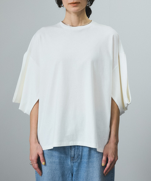 SALON adam et rope'（サロン アダム エ ロペ）の「【Baserange（ベースレンジ）】HARBOUR TEE SHIRT（Tシャツ/カットソー・レディース・ホワイト・S）」の4枚目の写真