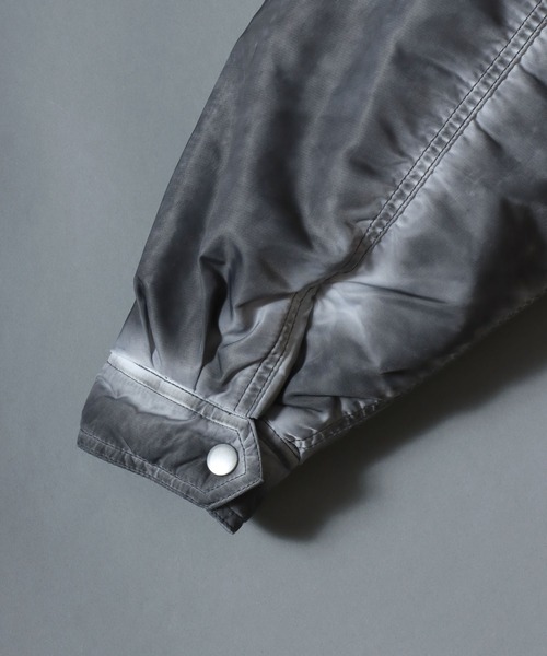 ANPAS(アンパス)の「Washed Hooded Bomber Jacket/ ヴィンテージ加工 フードファーボンバージャケット フライトジャケット パーカー ミリタリーブルゾン アウター メンズ レディース(ブルゾン・メンズ・カーキ/ブラック/ライトグレー・L/M)」の14枚目の写真