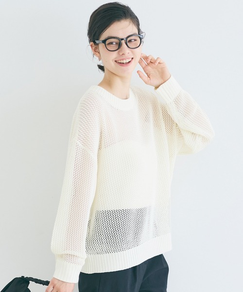 coca(coca)(コカ)の「メッシュニットプルオーバー(Tシャツ/カットソー・レディース・ブラウン/アイボリー・L/M)」の1枚目の写真