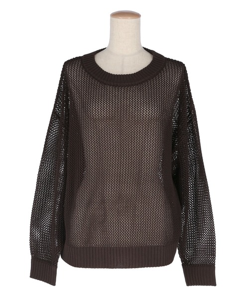 coca(coca)(コカ)の「メッシュニットプルオーバー(Tシャツ/カットソー・レディース・ブラウン/アイボリー・L/M)」の9枚目の写真
