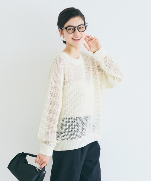 coca(coca)(コカ)の「メッシュニットプルオーバー(Tシャツ/カットソー・レディース・ブラウン/アイボリー・L/M)」の18枚目の写真