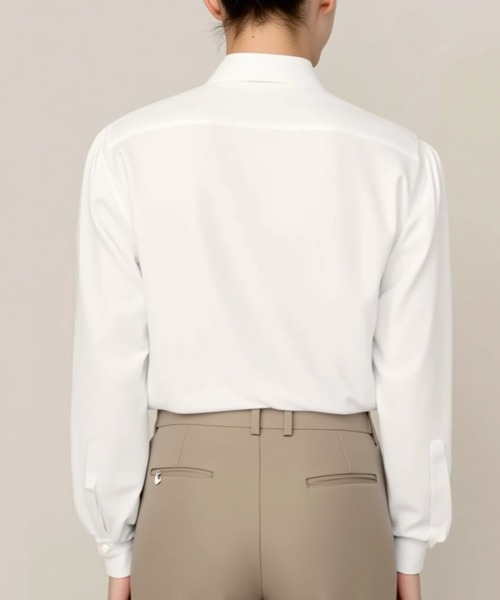 cammie(キャミー)の「ボウタイ付きブラウス(シャツ/ブラウス・レディース・ホワイト/ライトブルー・LARGE/MEDIUM)」の7枚目の写真