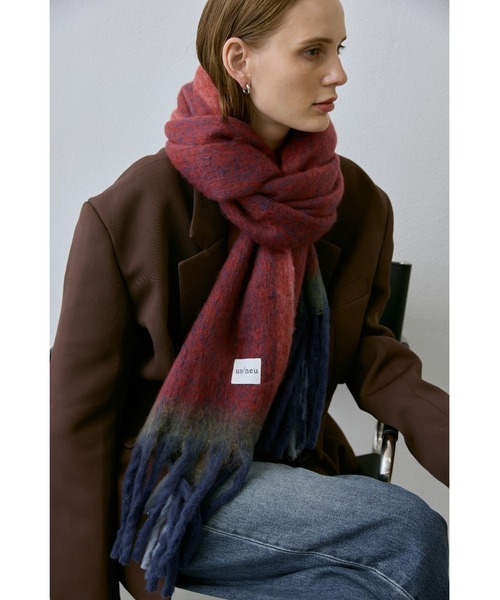 ミックス配色マフラー / アウトラインカラーストール（マフラー）｜un