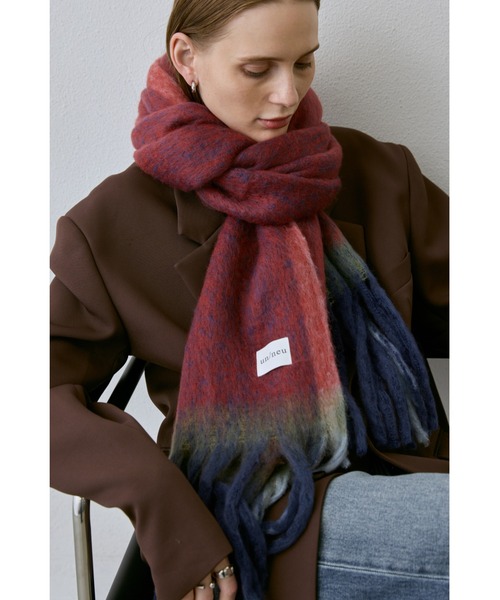 ミックス配色マフラー / アウトラインカラーストール（マフラー）｜un