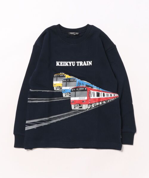 hungry heart(ハングリーハート)の「京急電鉄電車プリント裏毛トレーナー(スウェット・キッズ・ネイビー/エメラルド・120/110/100/130)」の1枚目の写真