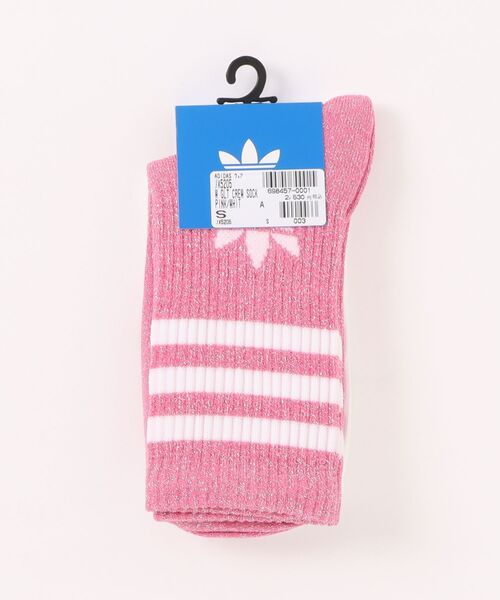 adidas(アディダス)の「ADIDAS ウェア アディダス W GLT CREW SOCK 2P ソックス JX5205 PINK/WHIT(ソックス/靴下・レディース・ピンク・SMALL/MEDIUM)」の1枚目の写真