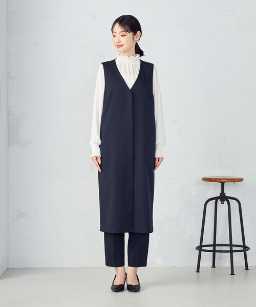 COMME CA ISM（コムサイズム）の「【セットアップ対応】杢調ロングジレワンピース（ワンピース・レディース・ネイビー・FREE）」の13枚目の写真