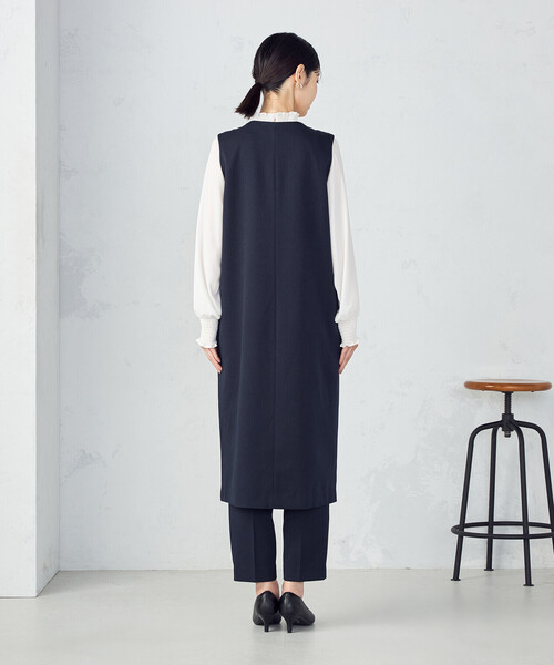 COMME CA ISM（コムサイズム）の「【セットアップ対応】杢調ロングジレワンピース（ワンピース・レディース・ネイビー・FREE）」の15枚目の写真