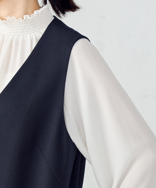 COMME CA ISM（コムサイズム）の「【セットアップ対応】杢調ロングジレワンピース（ワンピース・レディース・ネイビー・FREE）」の17枚目の写真