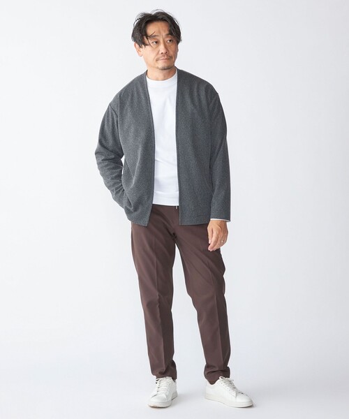 SHIPS（シップス）の「SHIPS:〈手洗い可能〉ドビー メッシュ ノーカラー カーディガン（カーディガン/ボレロ・メンズ・グレー/ダークグレー/ネイビー・SMALL/MEDIUM/LARGE/X-LARGE）」の7枚目の写真