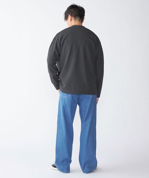 SHIPS（シップス）の「SHIPS:〈手洗い可能〉ドビー メッシュ ノーカラー カーディガン（カーディガン/ボレロ・メンズ・グレー/ダークグレー/ネイビー・SMALL/MEDIUM/LARGE/X-LARGE）」の13枚目の写真