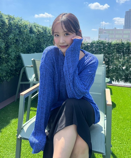 BLUE×PALANG(ブルーパラン)の「BERRY KNIT(Tシャツ/カットソー・レディース・バイオレット/ネイビー/ライトブルー・FREE)」の2枚目の写真