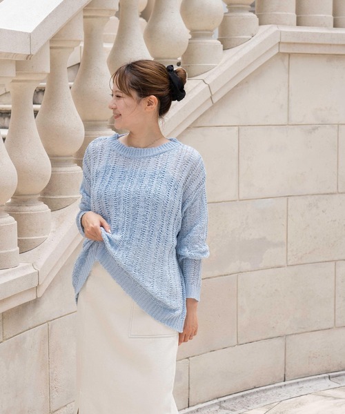 BLUE×PALANG(ブルーパラン)の「BERRY KNIT(Tシャツ/カットソー・レディース・バイオレット/ネイビー/ライトブルー・FREE)」の4枚目の写真