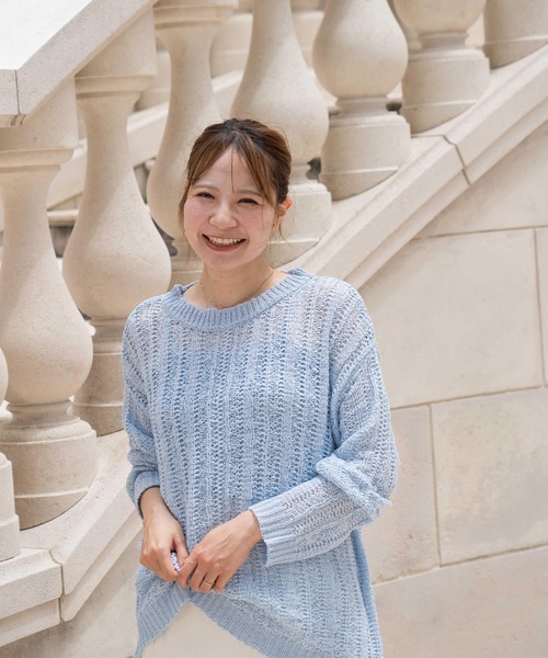 BLUE×PALANG(ブルーパラン)の「BERRY KNIT(Tシャツ/カットソー・レディース・バイオレット/ネイビー/ライトブルー・FREE)」の5枚目の写真