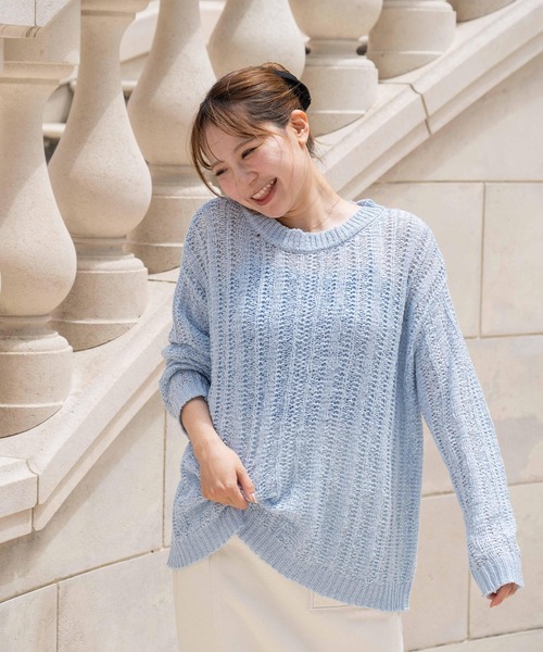 BLUE×PALANG(ブルーパラン)の「BERRY KNIT(Tシャツ/カットソー・レディース・バイオレット/ネイビー/ライトブルー・FREE)」の6枚目の写真