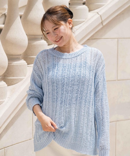 BLUE×PALANG(ブルーパラン)の「BERRY KNIT(Tシャツ/カットソー・レディース・バイオレット/ネイビー/ライトブルー・FREE)」の7枚目の写真