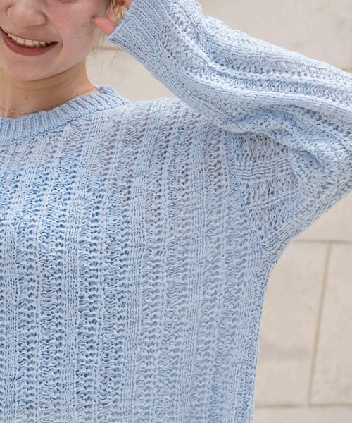 BLUE×PALANG(ブルーパラン)の「BERRY KNIT(Tシャツ/カットソー・レディース・バイオレット/ネイビー/ライトブルー・FREE)」の9枚目の写真