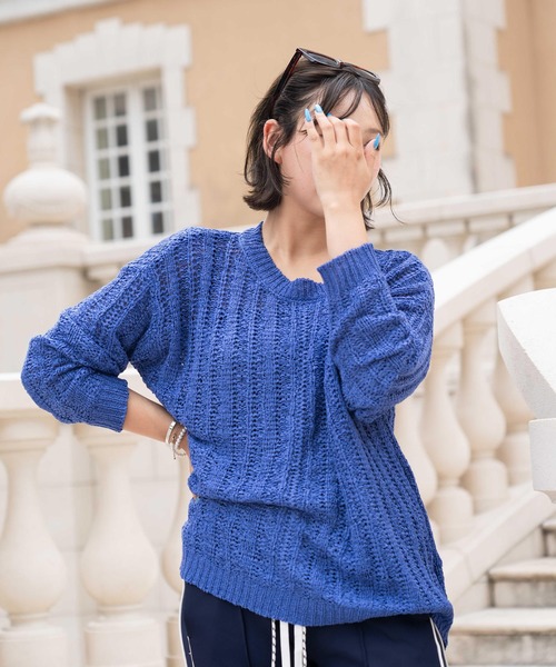 BLUE×PALANG(ブルーパラン)の「BERRY KNIT(Tシャツ/カットソー・レディース・バイオレット/ネイビー/ライトブルー・FREE)」の10枚目の写真