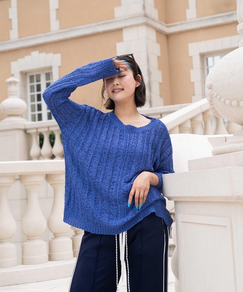 BLUE×PALANG(ブルーパラン)の「BERRY KNIT(Tシャツ/カットソー・レディース・バイオレット/ネイビー/ライトブルー・FREE)」の14枚目の写真