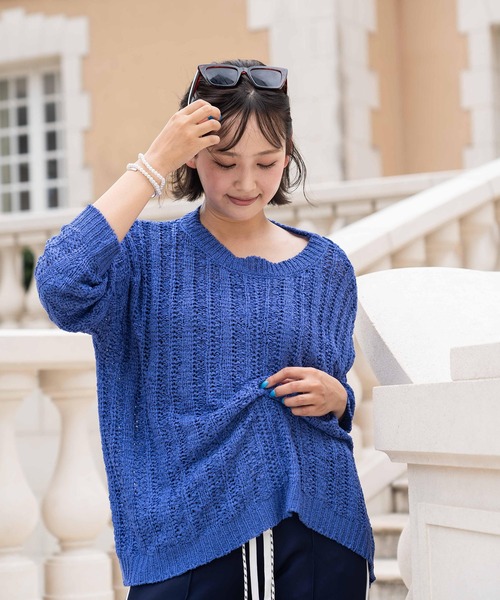 BLUE×PALANG(ブルーパラン)の「BERRY KNIT(Tシャツ/カットソー・レディース・バイオレット/ネイビー/ライトブルー・FREE)」の12枚目の写真