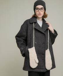 ウールライクカーリーシャギーコクーンコート