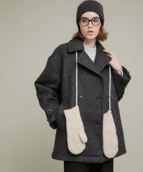 セール】ウールライクカーリーシャギーコクーンコート（その他アウター