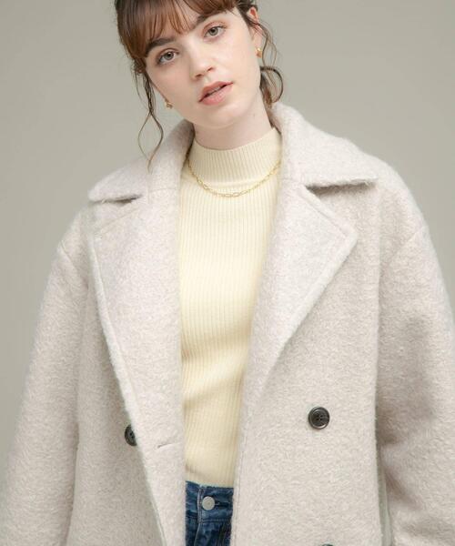 URBAN RESEARCH Sonny Label（アーバンリサーチサニーレーベル）の「ウールライクカーリーシャギーコクーンコート（その他アウター・レディース・チャコールグレー/グレー/ホワイト系その他・FREE）」の16枚目の写真