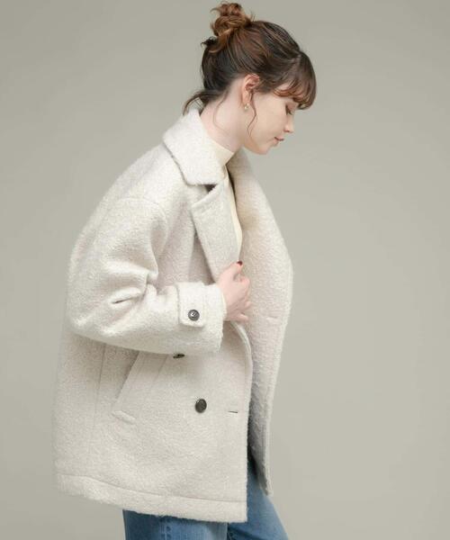 URBAN RESEARCH Sonny Label（アーバンリサーチサニーレーベル）の「ウールライクカーリーシャギーコクーンコート（その他アウター・レディース・チャコールグレー/グレー/ホワイト系その他・FREE）」の18枚目の写真