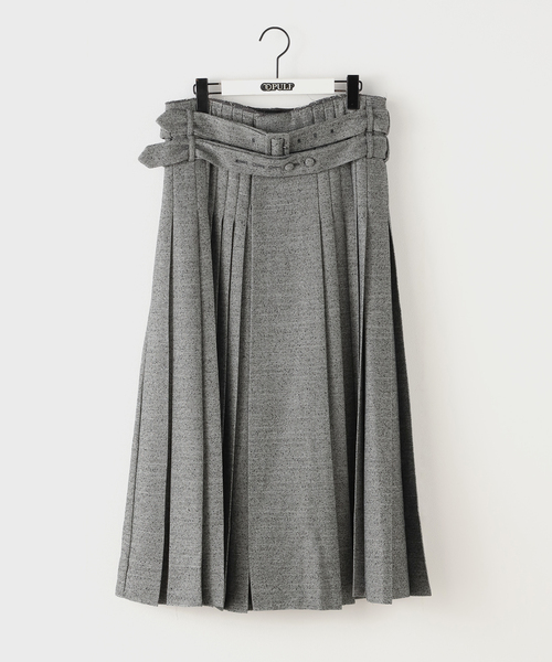 OPEN Yy(オープンワイワイ)の「【Geek Office / ギークオフィス】OPEN YY Woven DOUBLE BELTED MAXI SKIRT(スカート・レディース・チャコールグレー・SMALL)」の3枚目の写真